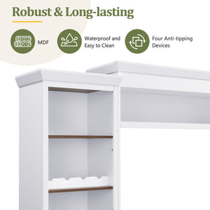 Farmhouse 4-Piece Entertainment Center with Bookshelf for TVs Up to 70"