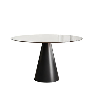 Round Dining Table, For 2 - 4 People - Black / Brown