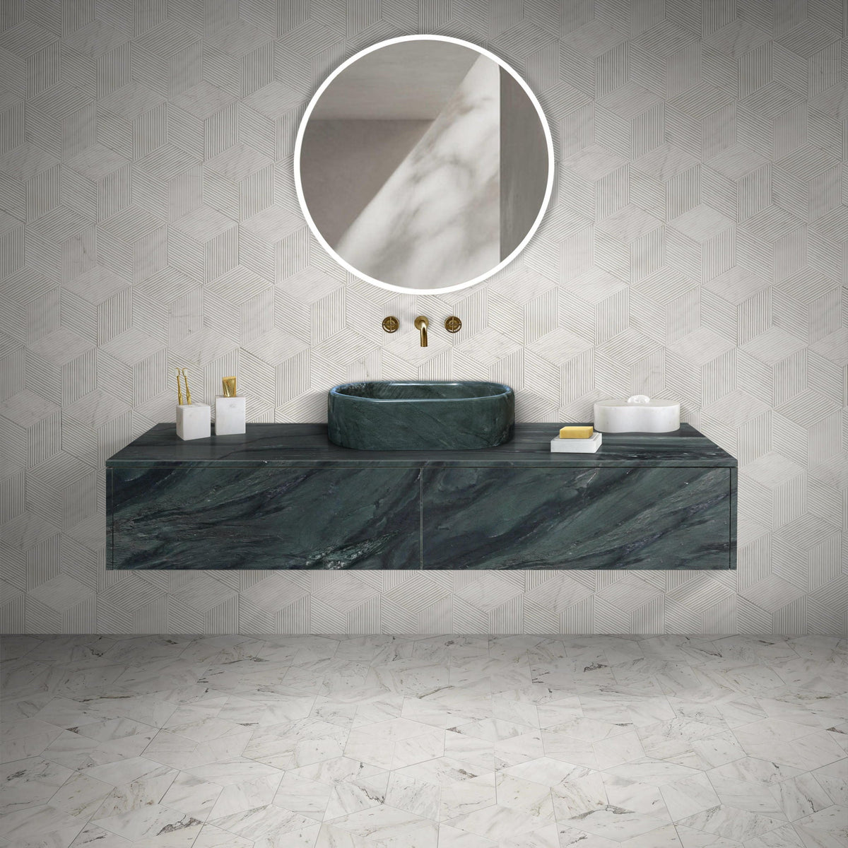 Bathroom Vessel Sink, Semi Polished Surface