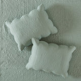 3 Piece Reversible Scalloped Edge Quilt Set Seafoam Full/Queen