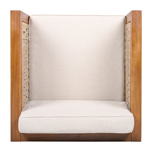 Outdoor Club Chair & Rope Arm And Cushions