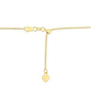 14k Yellow Gold Adjustable Popcorn Chain 1.3mm