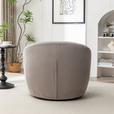 Winnie Modern Teddy Fabric Swivel Barrel Chair
