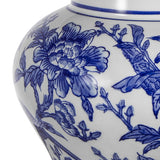 Blue and White Short Urn Ceramic Vase Lamp