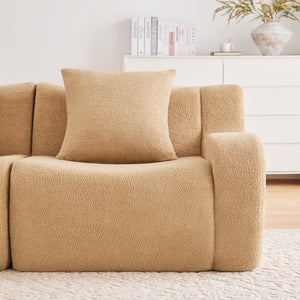 Armless Sofa With Pillow Teddy Fabric - Camel
