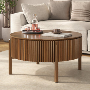 Round Lift Top Coffee Table with Hidden Storage