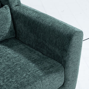 Modern Accent Chair, Arm Chairs For Living Room, Upholstered Mordern Armchair, Comfy Soft Padded Lounge Chair In Small Space, Bedroom, With Pillow, Solid Wood Leg