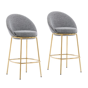 Celano Indoor Metal Upholstered Barstool Set of 2