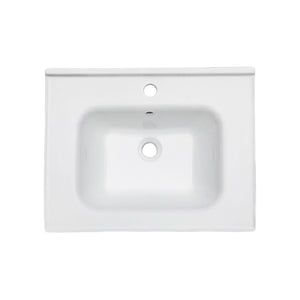 Rectangular Single Vanity Top With 1 Faucet Hole And Overflow Ceramic