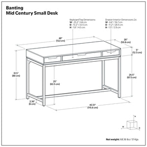 Banting - Small Desk - Walnut Brown