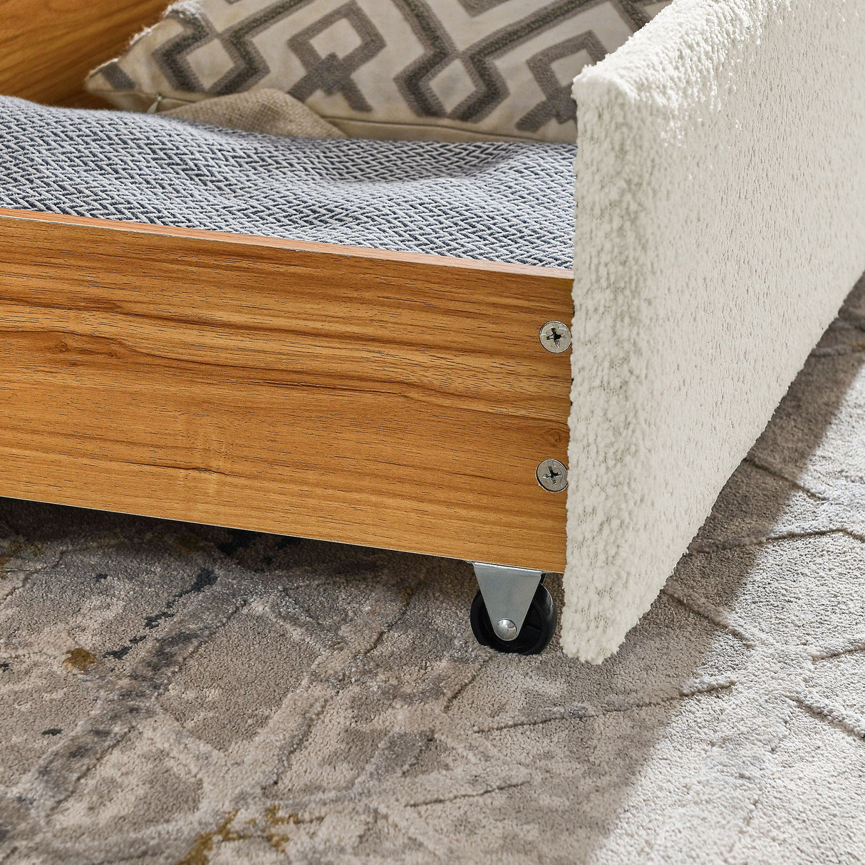 Upholstered Daybed & 2 Drawers