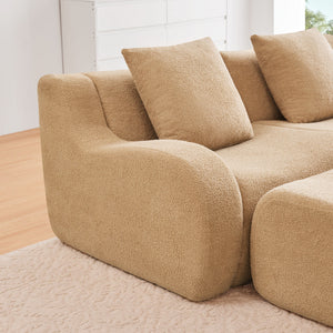 Armless Sofa With Pillow Teddy Fabric - Camel