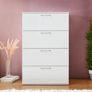 Glossy 4 Drawer Jumbo Chest with Extra Deep Storage - Dark Gray or White