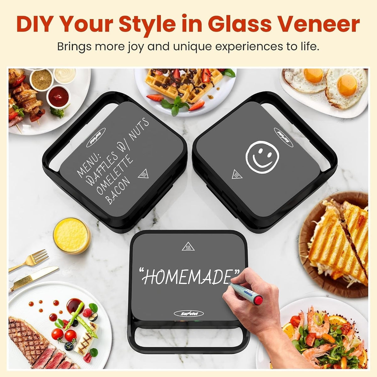 3-in-1 Electric Sandwich Maker & Waffle Grill
