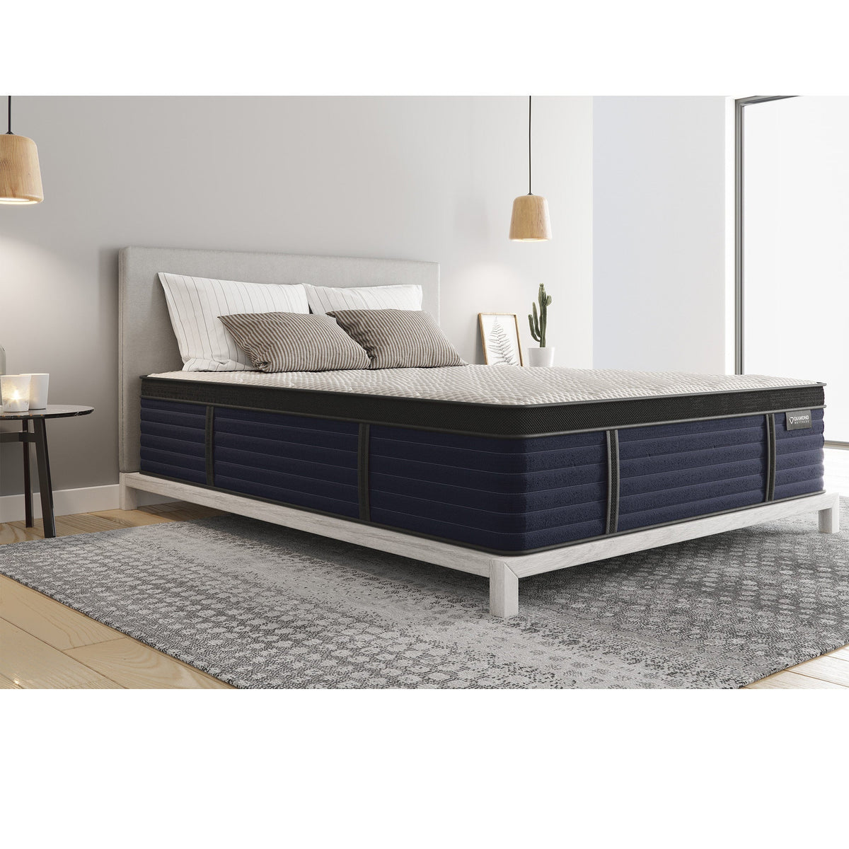 Diamond Hughes Cool Responsive Latex Hybrid Mattress with Cooling Technology - Queen 14.5" Firm