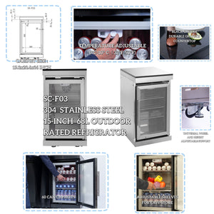 6 Burner 85,000 BTU Deluxe Gas Outdoor Kitchen Island Grill with Wine Cooler Refrigerator