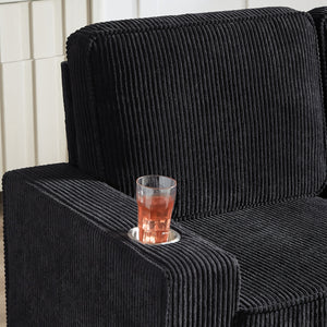Modern Corduroy 3-Seater Sofa