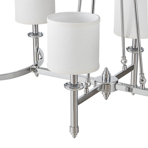 6-Light Chandelier with Fabric Drum Shades