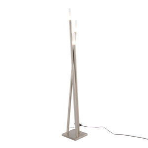 Icicle Contemporary Floor Lamp in Brushed Nickel by LumiSource