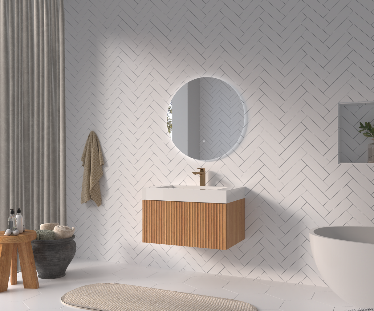 30" Bathroom Vanity with Sink - Wall Mounted Floating Cabinet