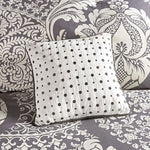 7 Piece Cotton Printed Comforter Set - Indigo - Cal King