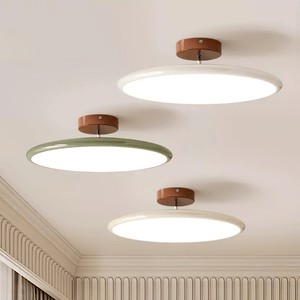 Orbitra | Flush Mount LED Ceiling Light with Swivel Arm, Dimmable Beige or Green Fixture