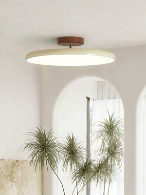 Orbitra | Flush Mount LED Ceiling Light with Swivel Arm, Dimmable Beige or Green Fixture