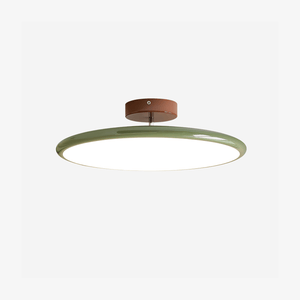 Orbitra | Flush Mount LED Ceiling Light with Swivel Arm, Dimmable Beige or Green Fixture
