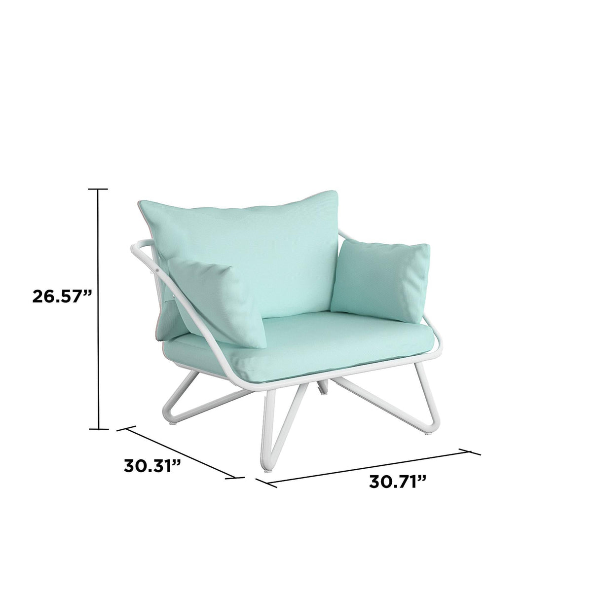 Teddi Outdoor Lounge Chairs Set (Set of 2) - Aqua