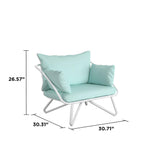 Teddi Outdoor Lounge Chairs Set (Set of 2) - Aqua