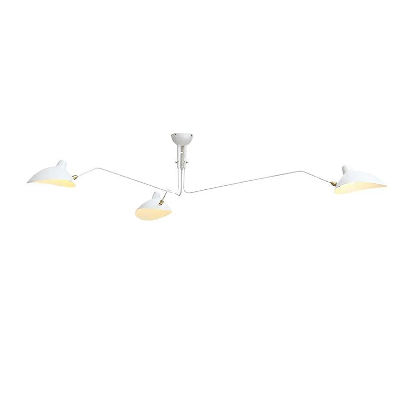 Arachnia | Suspended 3-Arm Ceiling Light with Rotating Reflectors, Black or White Finish