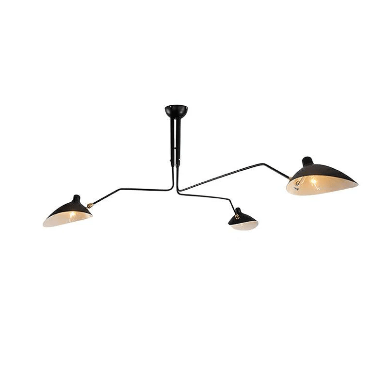 Arachnia | Suspended 3-Arm Ceiling Light with Rotating Reflectors, Black or White Finish