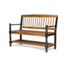 Slatted Bench With Built-In Shelf