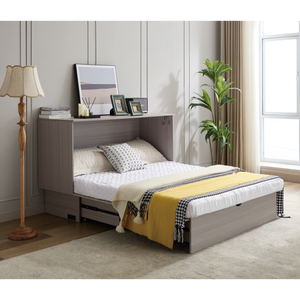 Cabinet Bed with Storage and Foam Mattress