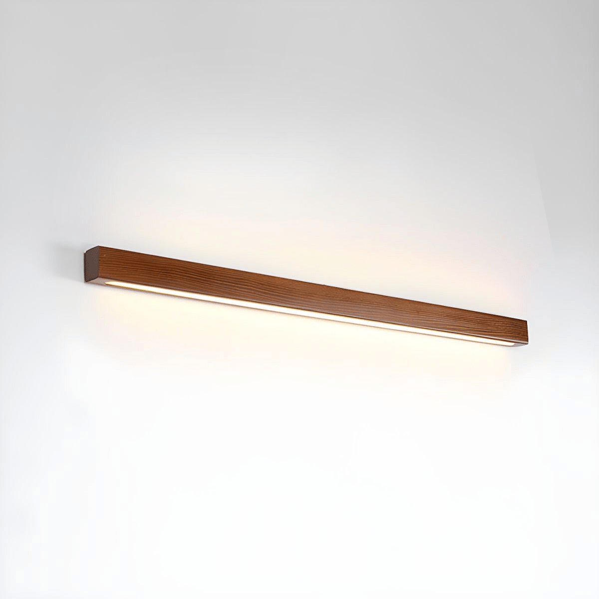 Pinea | Linear Pine Wood Wall Light with Frosted Diffuser, Dimmable Warm LED for Hallway