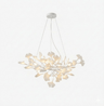 Porcelain Ginkgo Leaf Linear Chandelier with Flexible Branches | Dining Table Light
