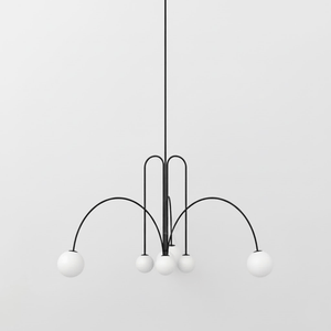 Globella | 6-Head Pendant Chandelier with Glass Globes, Adjustable Drop for Dining Rooms