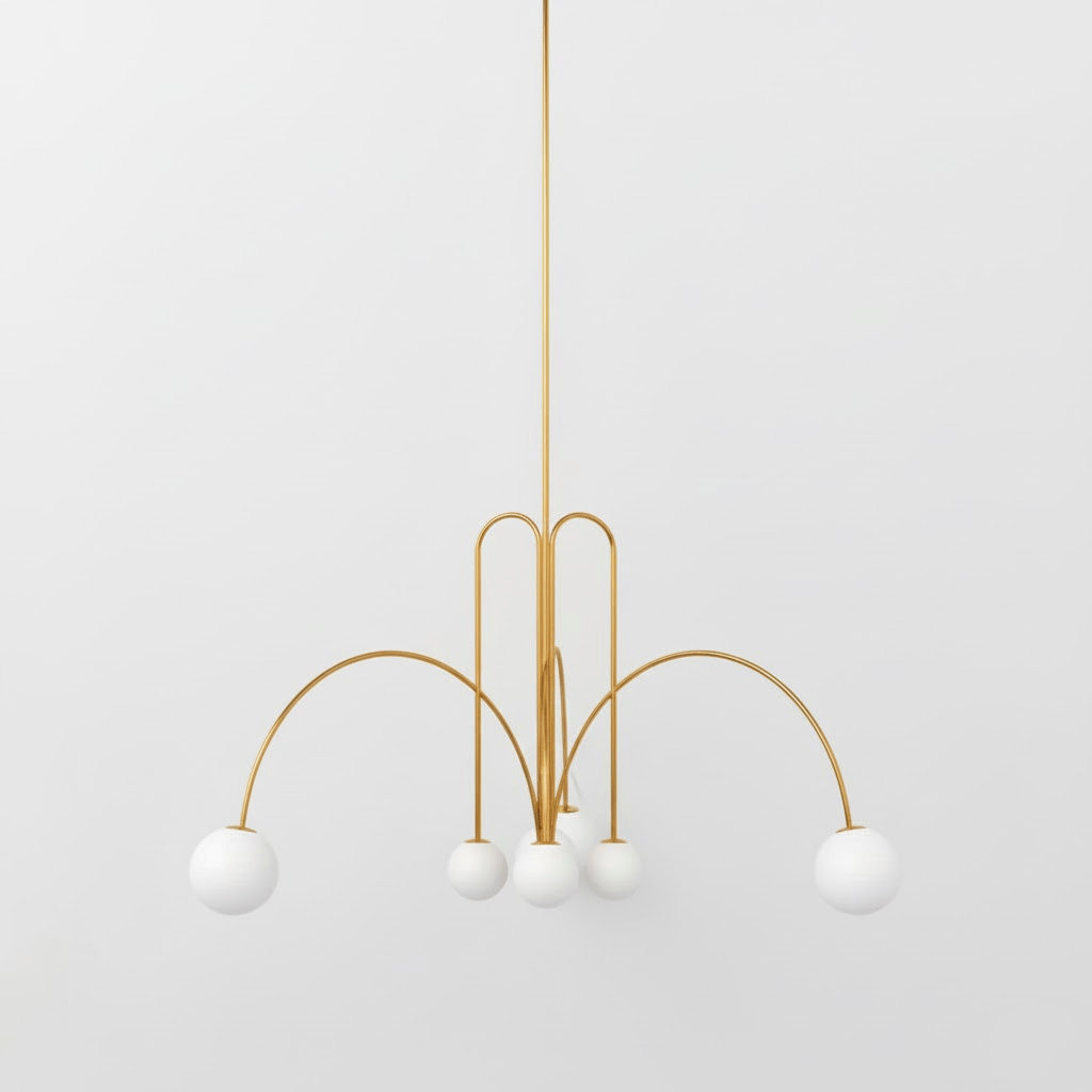 Globella | 6-Head Pendant Chandelier with Glass Globes, Adjustable Drop for Dining Rooms