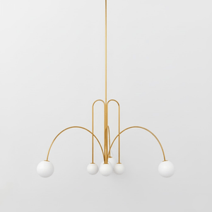 Globella | 6-Head Pendant Chandelier with Glass Globes, Adjustable Drop for Dining Rooms