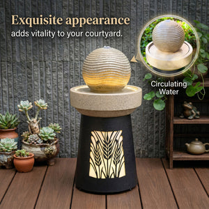 Outdoor Garden Lantern Light with Warm LED Leaf Silhouette