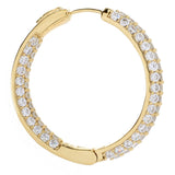 Brilliante Choice of Size Simulated Diamond Inside Out Hoop Earrings