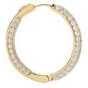 Brilliante Choice of Size Simulated Diamond Inside Out Hoop Earrings