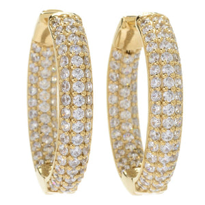 Brilliante Choice of Size Simulated Diamond Inside Out Hoop Earrings