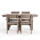 5 Piece Outdoor Dining Set with Umbrella Hole and 4 Armrest Chairs