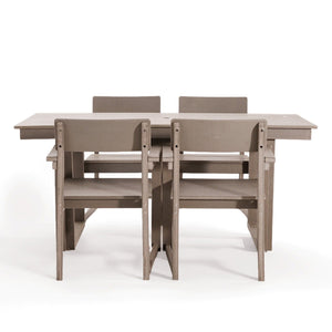 5 Piece Outdoor Dining Set with Umbrella Hole and 4 Armrest Chairs