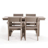 5 Piece Outdoor Dining Set, Table With Umbrella Hole And 4 Armrest Chairs