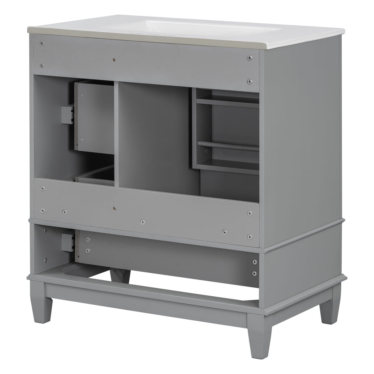 Freestanding Bathroom Vanity With Sink, Soft Close Door, 3 Drawers