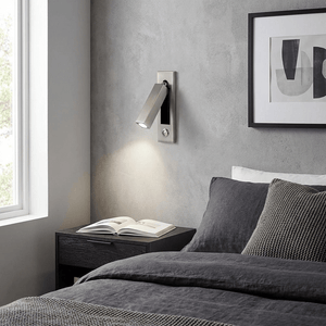 Recessed Folding Bedside Wall Sconce with Warm LED | Flush Reading Light for Bedrooms