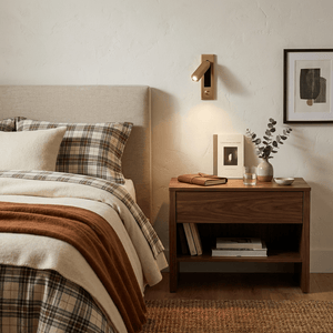 Recessed Folding Bedside Wall Sconce with Warm LED | Flush Reading Light for Bedrooms