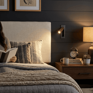 Recessed Folding Bedside Wall Sconce with Warm LED | Flush Reading Light for Bedrooms